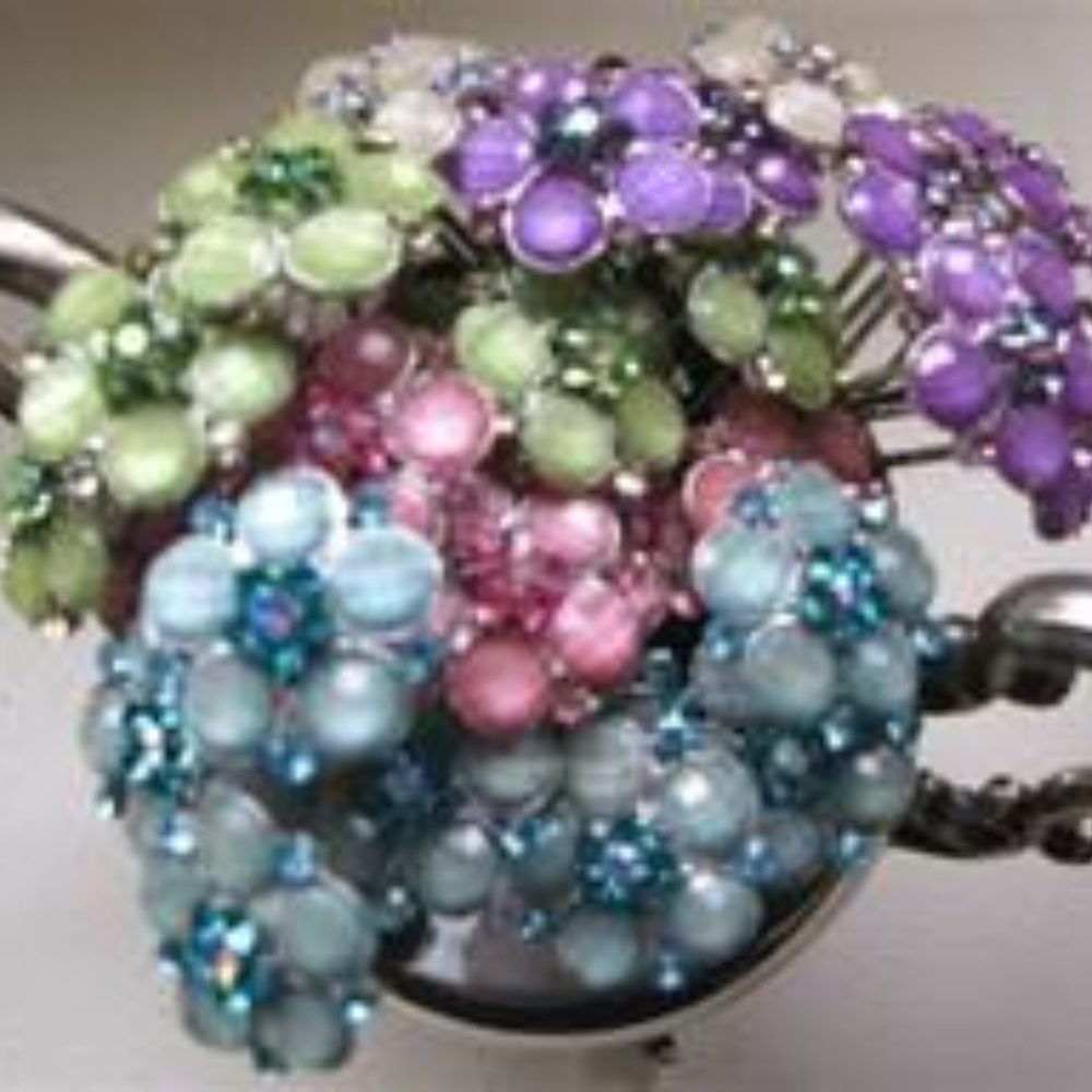 Pastel Flower Rhinestone Hair Pin 1 ea.